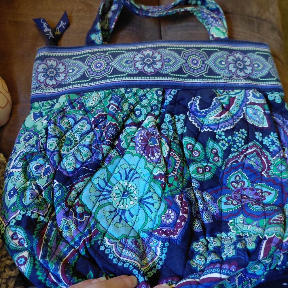 Vera Bradley Blue and Green Floral Shoulder Bag